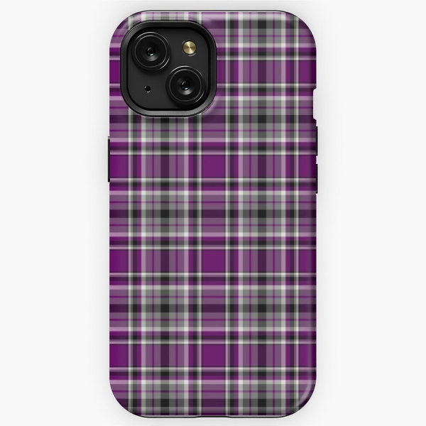 Purple plaid iPhone case