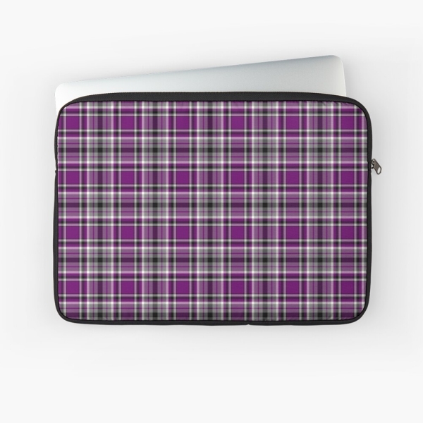 Purple, Gray, and Black Plaid Laptop Case