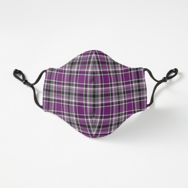 Purple plaid fitted face mask