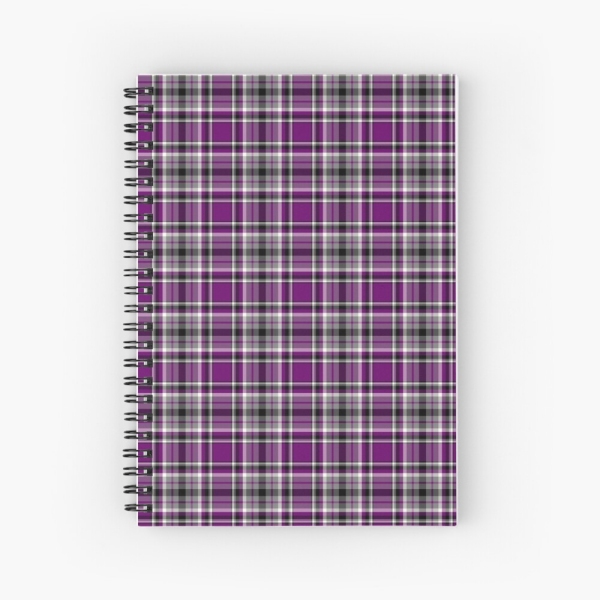 Purple, Gray, and Black Plaid Notebook
