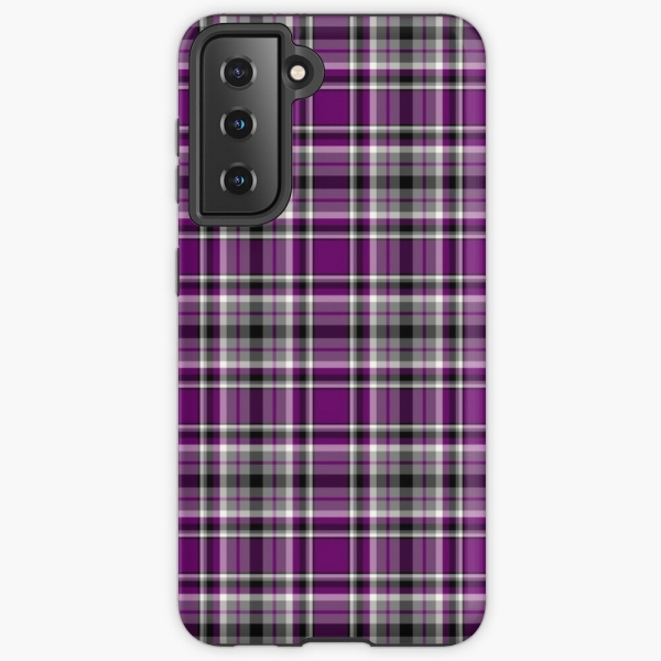 Purple, Gray, and Black Plaid Samsung Case