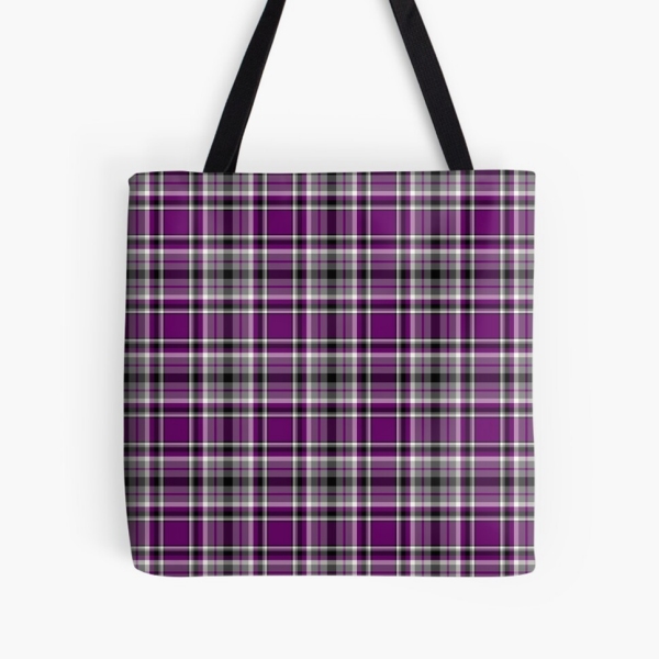 Purple plaid tote bag