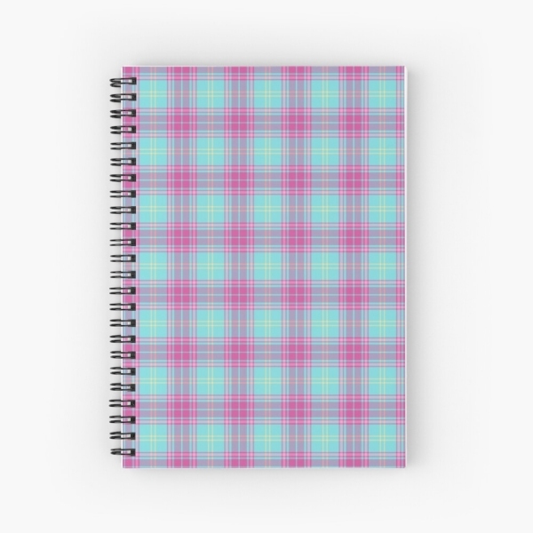 Hot Pink and Aqua Plaid Notebook