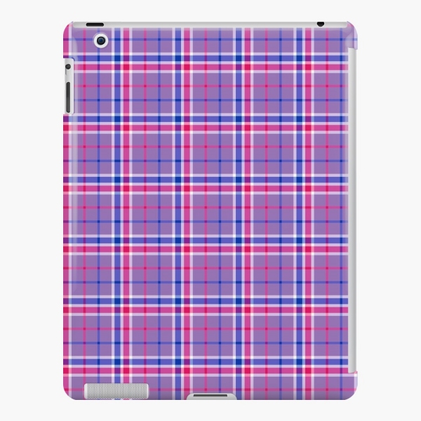 Lavender, magenta, and blue plaid iPad case