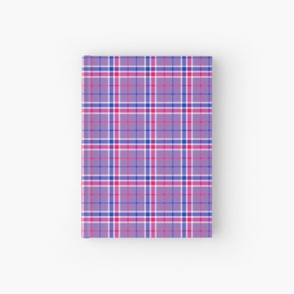 Lavender, magenta, and blue plaid hardcover journal