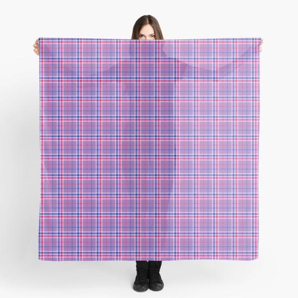 Lavender, magenta, and blue plaid scarf