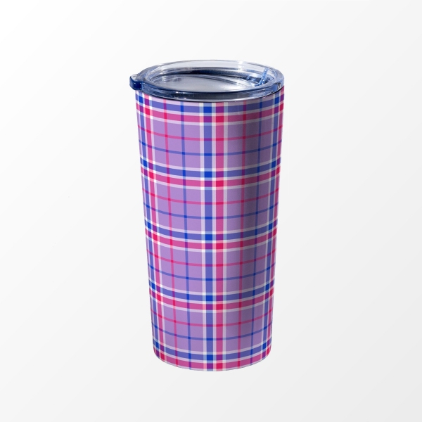 Lavender plaid travel mug