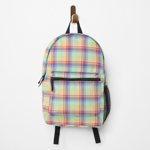 Bright Pastel Plaid Backpack