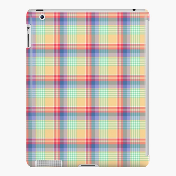 Bright pastel plaid iPad case