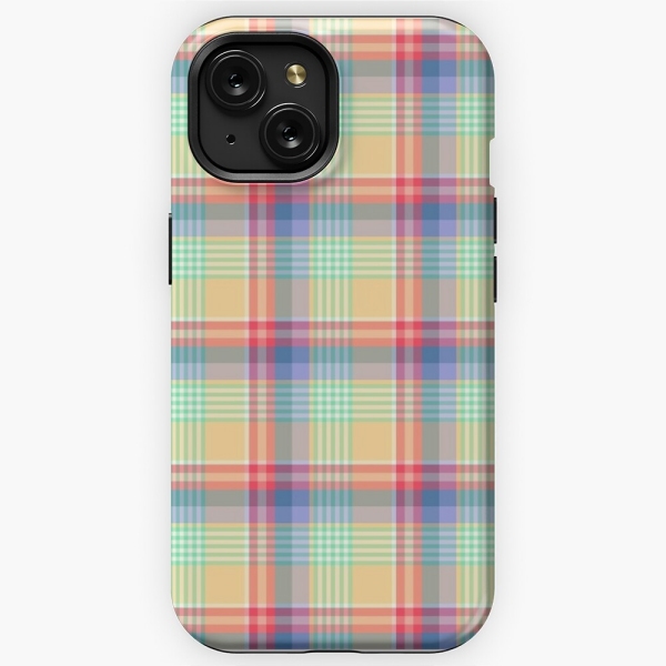 Bright pastel plaid iPhone case