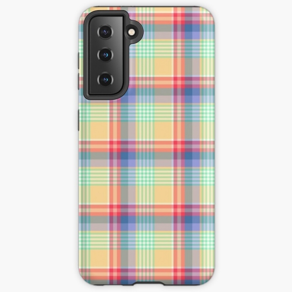 Bright pastel plaid Samsung Galaxy case