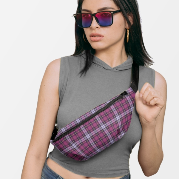 Bright Purple Plaid Fanny Pack