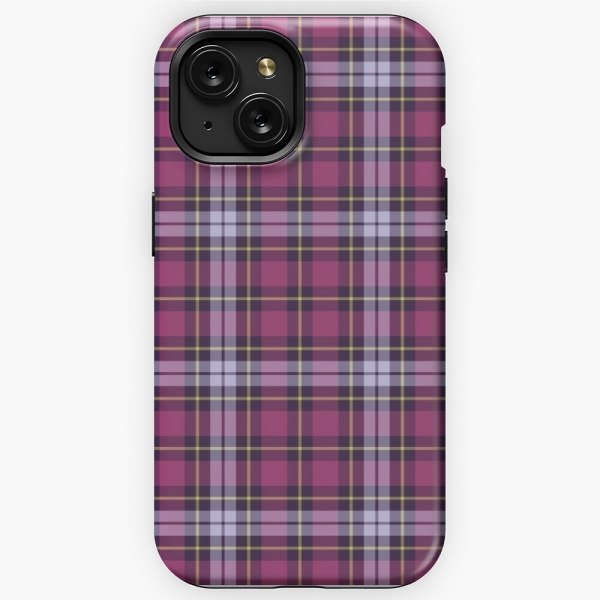 Bright purple plaid iPhone case