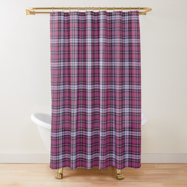 Bright purple plaid shower curtain