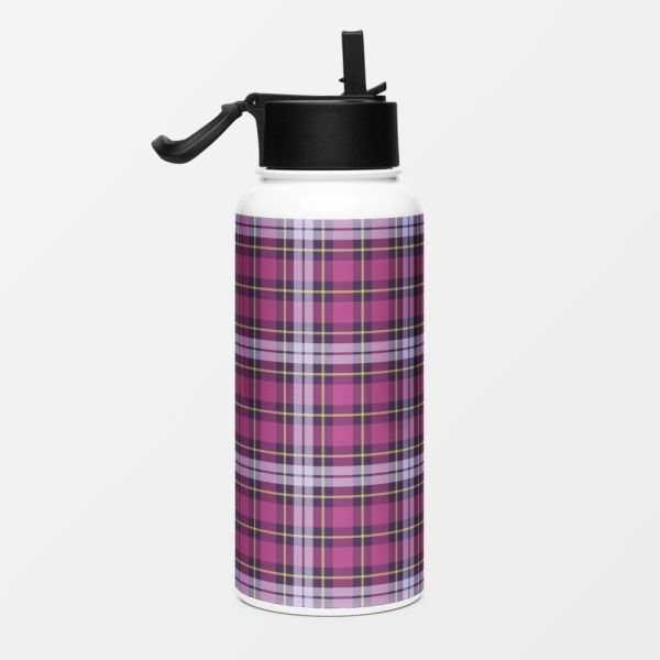 Bright purple plaid water jug