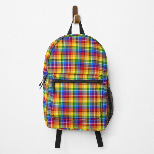 Bright Rainbow Plaid Backpack