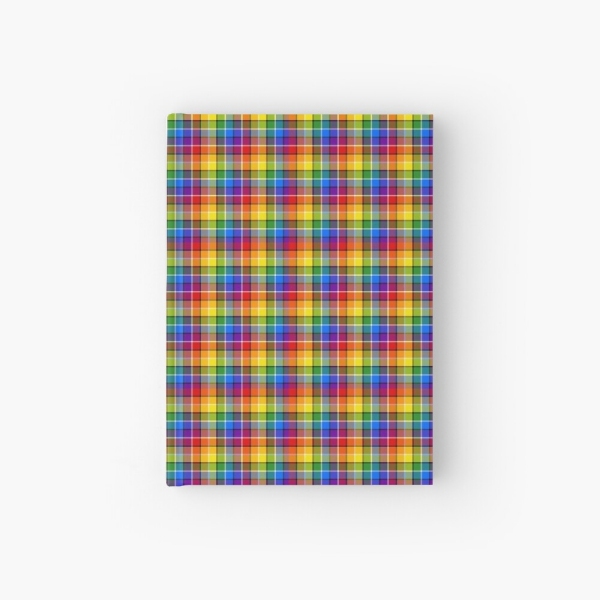 Bright rainbow plaid hardcover journal