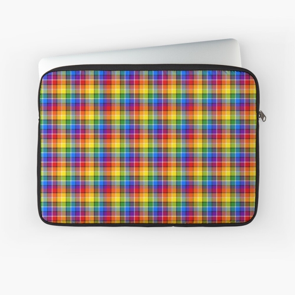 Bright Rainbow Plaid Laptop Case