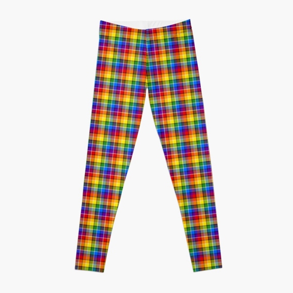 Bright rainbow plaid leggings