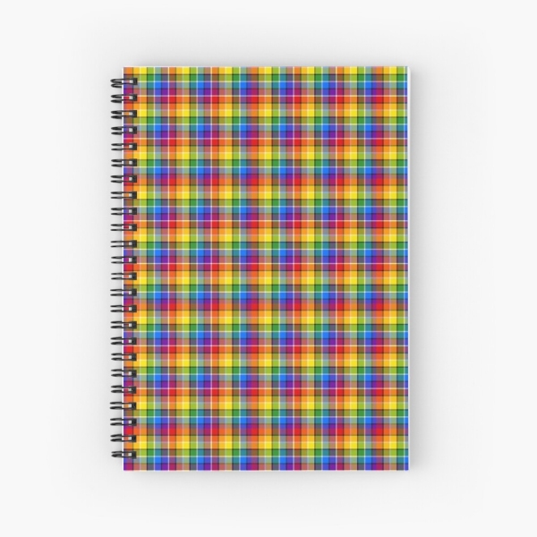 Bright Rainbow Plaid Notebook