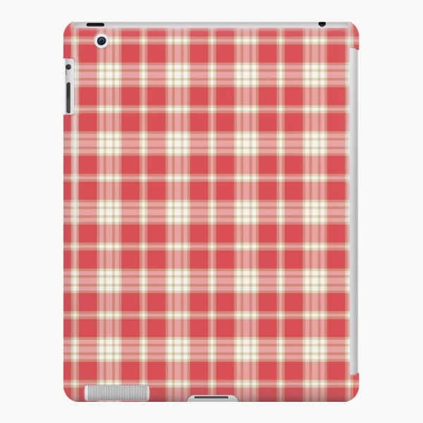 Coral pink plaid iPad case