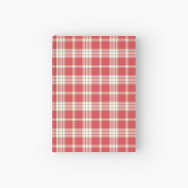 Coral pink plaid hardcover journal