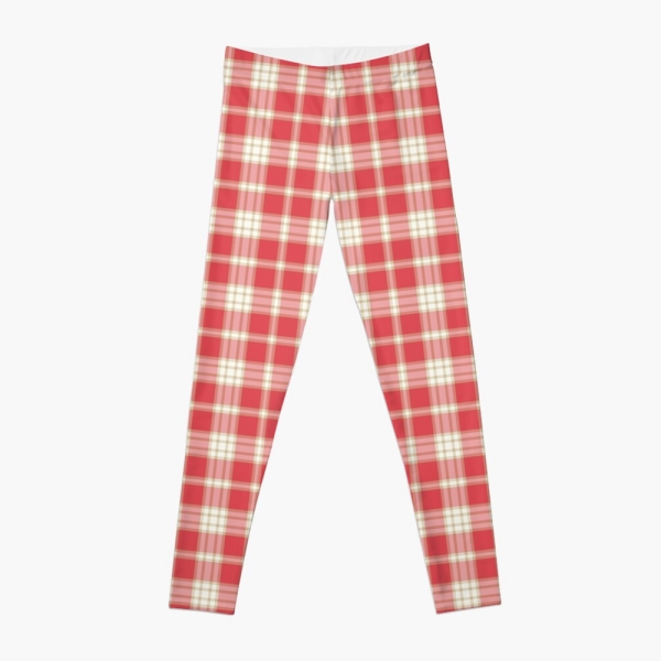 Coral pink plaid leggings