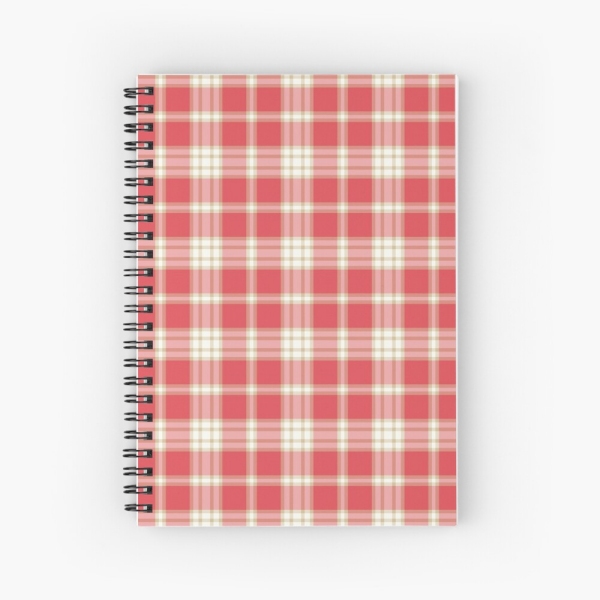 Coral Pink Plaid Notebook
