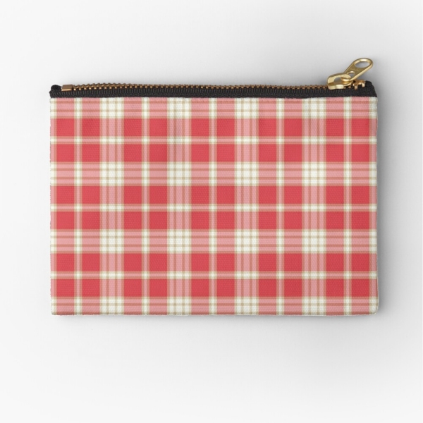 Coral pink plaid accessory bag