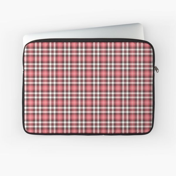 Coral Pink, Black, and White Plaid Laptop Case