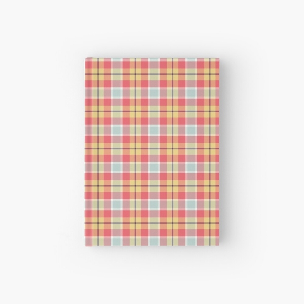 Pink and yellow plaid hardcover journal