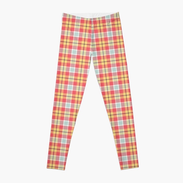 Pink and yellow plaid leggings
