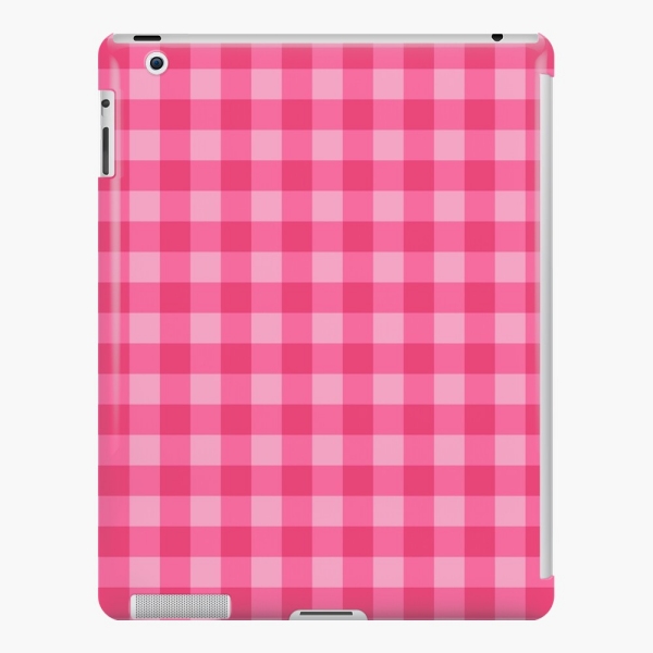 Bright pink checkered plaid iPad case
