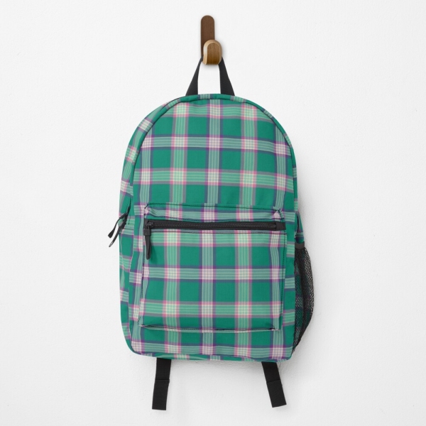 Emerald Green and Purple Plaid Backpack