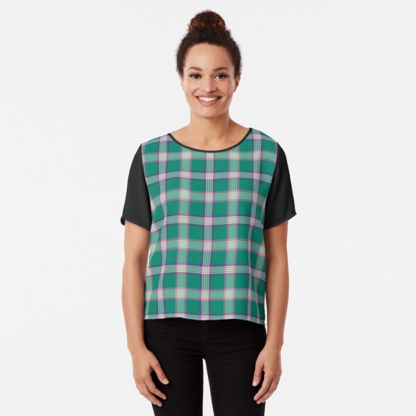 Emerald Green and Purple Plaid Top