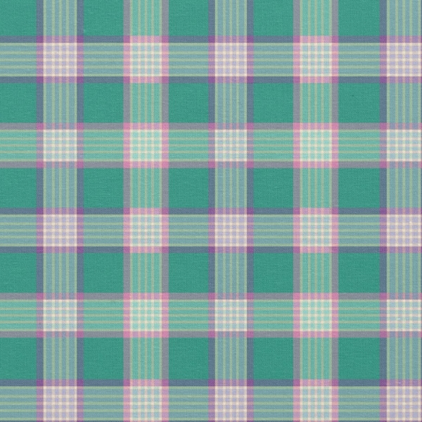 Emerald Green and Orchid Plaid Fabric