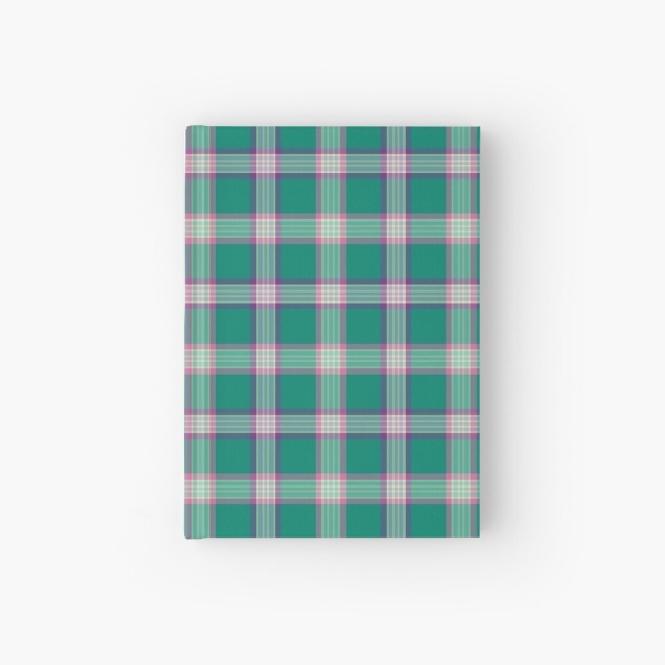 Emerald green and purple plaid hardcover journal