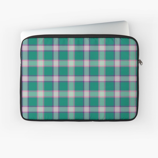 Emerald Green and Purple Plaid Laptop Case