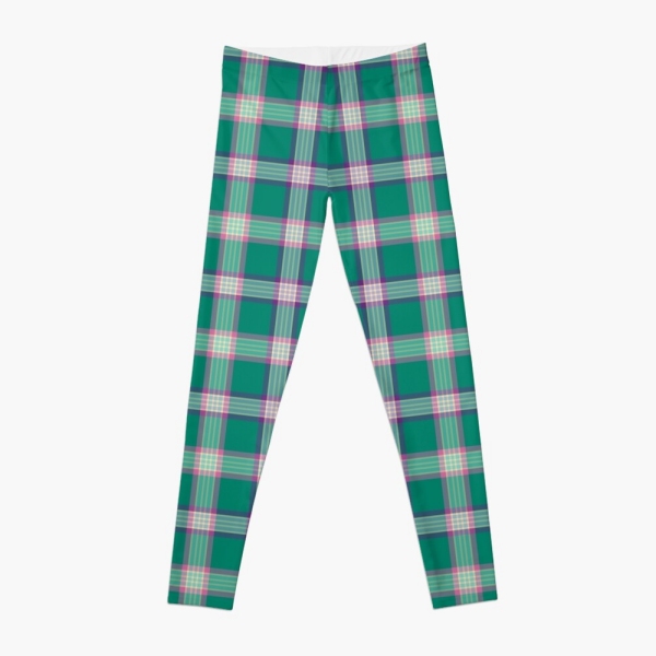 Emerald green and purple plaid leggings