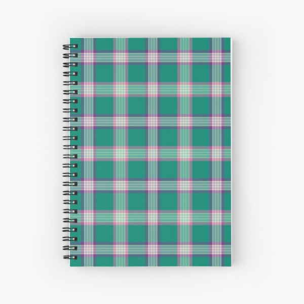 Emerald Green and Purple Plaid Notebook