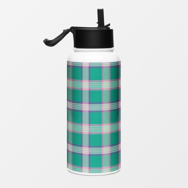 Emerald green and purple plaid water jug