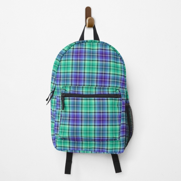 Bright Green and Purple Plaid Backpack