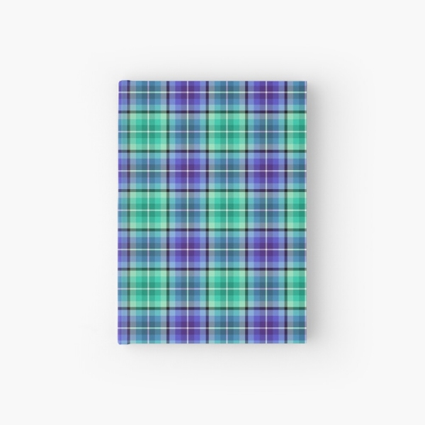 Bright green and purple plaid hardcover journal