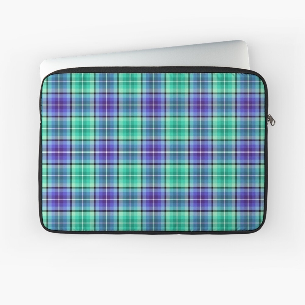 Bright green and purple plaid laptop sleeve