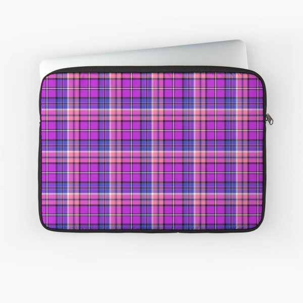 Bright Purple, Pink, and Blue Plaid Laptop Case