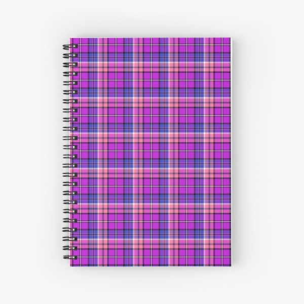 Bright Purple, Pink, and Blue Plaid Notebook