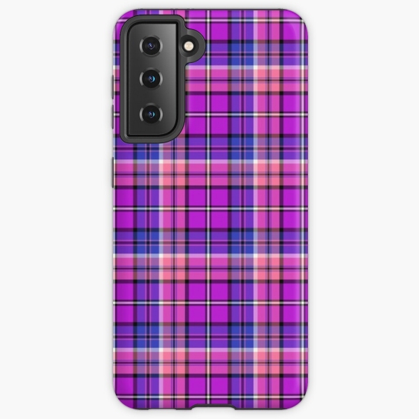 Bright Purple, Pink, and Blue Plaid Samsung Case