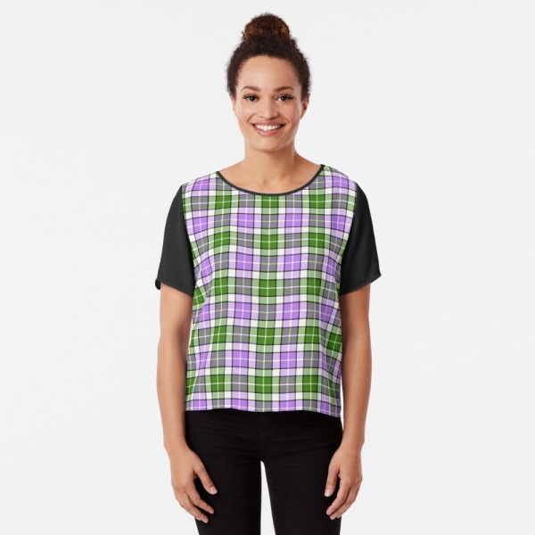 Lavender and Green Plaid Top