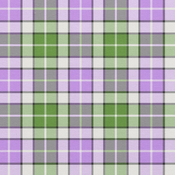Lavender and Green Plaid Fabric