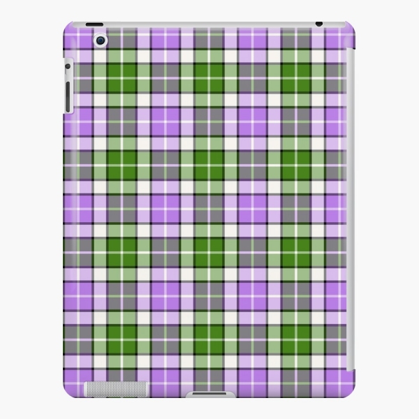 Lavender and green plaid iPad case
